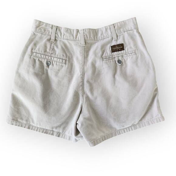 Vintage 90s Calvin Klein Khaki Waisted Rise Mom Shorts USA 100% Cotton Size 4 - Picture 4 of 8